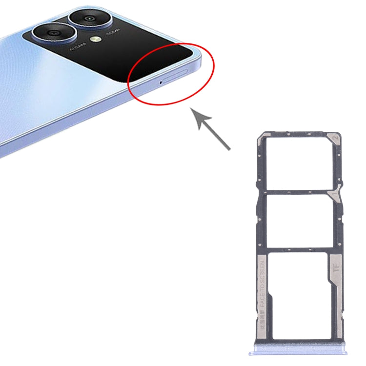 For Xiaomi Poco M6 Original SIM Card Tray + SIM Card Tray + Micro SD Card Tray, For Xiaomi Poco M6(Original)