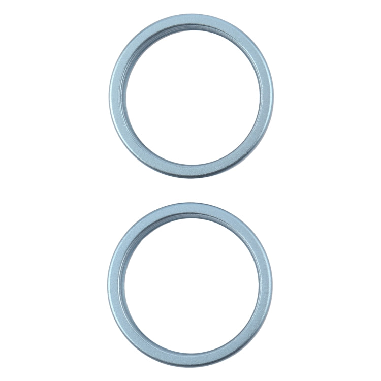For iPhone 16 2pcs/set Rear Camera Glass Lens Metal Outside Protector Hoop Ring, For iPhone 16