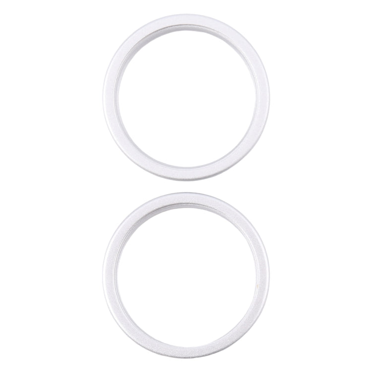 For iPhone 16 2pcs/set Rear Camera Glass Lens Metal Outside Protector Hoop Ring, For iPhone 16