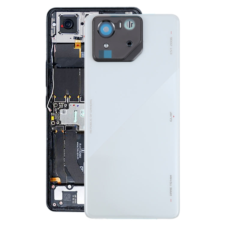 For Asus ROG Phone 8 Pro AI2401 AI2401_A Global Original Glass Battery Back Cover with Camera Frame, For Asus ROG Phone 8 Pro Global (Original,with Camera Frame)