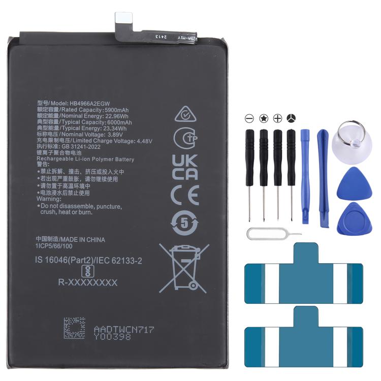 For Honor 90 Smart HB4966A2EGW 5900mAhLi-Polymer Battery Replacement, For Honor 90 Smart