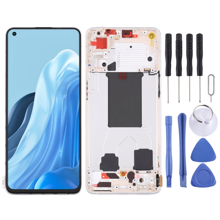 Original LCD Screen For OPPO Reno7 Pro 5G Digitizer Full Assembly with Frame