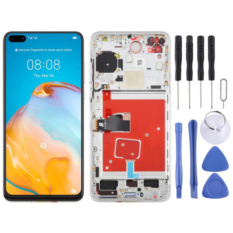For Huawei P40 TFT LCD Screen Digitizer Full Assembly with Frame, Not Supporting Fingerprint Identification, For Huawei P40 (TFT)