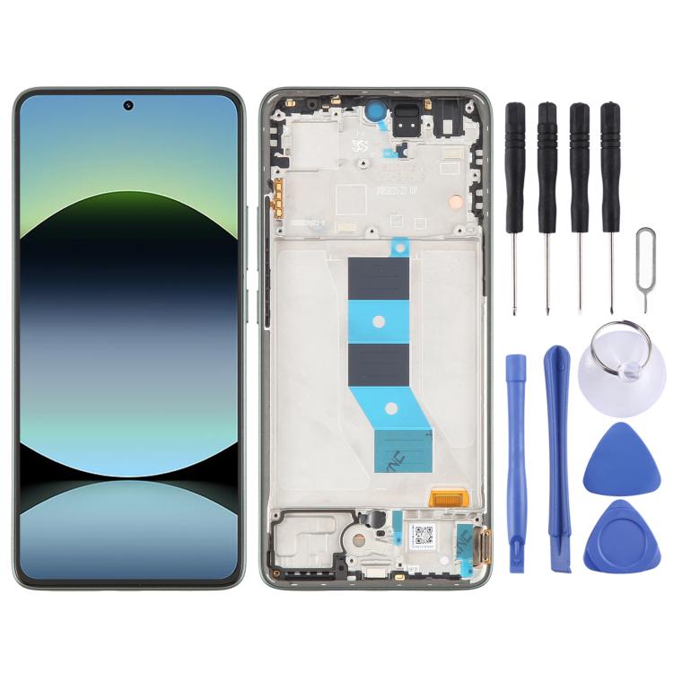 Écran LCD AMOLED d'origine avec châssis pour Xiaomi Redmi Note 14 5G (Inde)