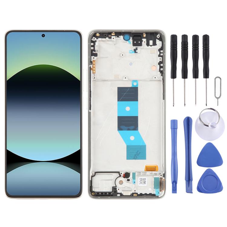 Écran LCD AMOLED d'origine avec châssis pour Xiaomi Redmi Note 14 5G (Inde)