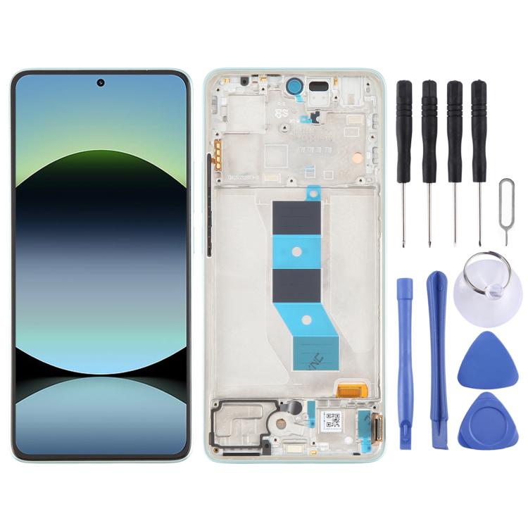 Écran LCD AMOLED d'origine avec châssis pour Xiaomi Redmi Note 14 5G (Inde)