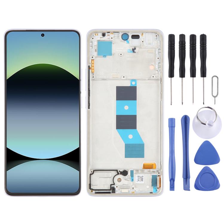 Écran LCD AMOLED d'origine avec châssis pour Xiaomi Redmi Note 14 5G (Inde)