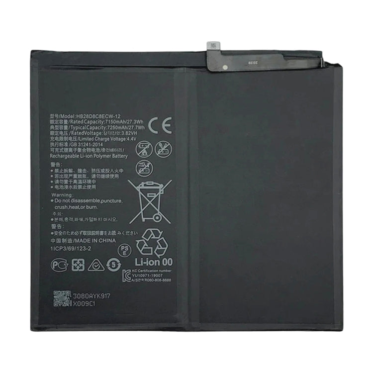 7250mAh Battery Replacement For Huawei MatePad V7 Pro BZT3 KJR BAH3 W59 AN10 DBY-AL00 BRT MRX AL09 W09 W19 AN09 MRR-W29 HB28D8C8ECW HB27D8C8ECW-12, For Huawei MatePad V7 Pro