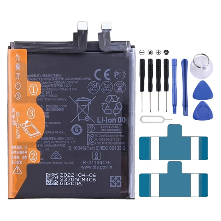 Battery Replacement For Huawei P50 Pro JAD-AL00 JAD-AL60 4360mAh HB536479EFW, For Huawei P50 Pro