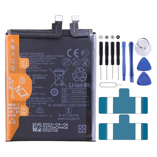 Battery Replacement For Huawei P50 Pro JAD-AL00 JAD-AL60 4360mAh HB536479EFW, For Huawei P50 Pro