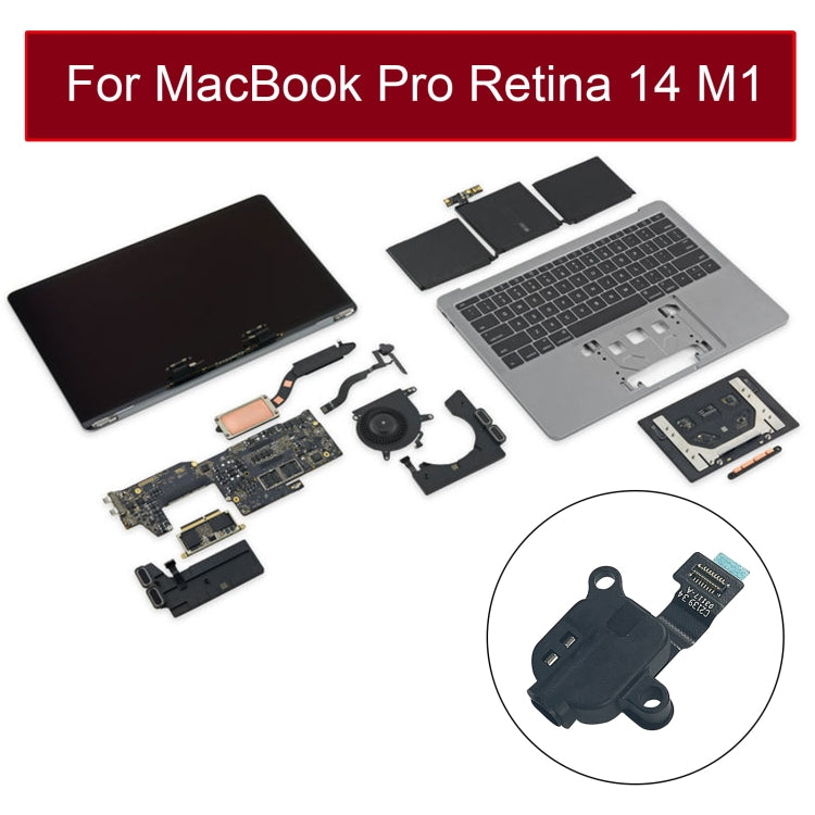 Earphone Jack Flex Cable 821-03117-A 923-06757 for MacBook Pro 14 inch M1 A2442 EMC3650 2021, For MacBook Pro 14 inch M1 A2442