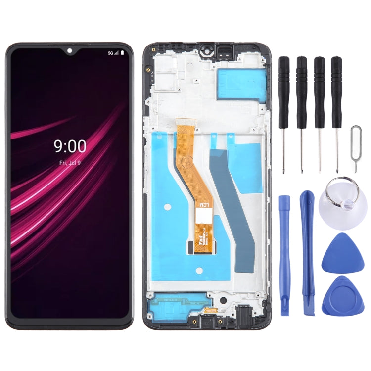 For T-Mobile REVVL V+ 5G LCD Screen Digitizer Full Assembly with Frame, For T-Mobile REVVL V+ 5G(with Frame)
