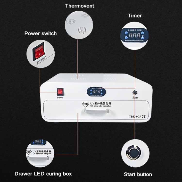 TBK-905 220V UV Curing Box Mobile Phone LCD Screen Glass OCA Curing Bonding, TBK-905