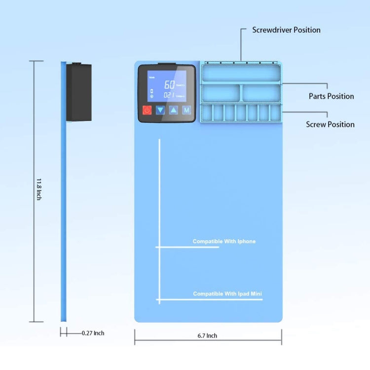 CPB CP300 LCD Screen Heating Pad Safe Repair Tool, US Plug, CPB CP300(US Plug)