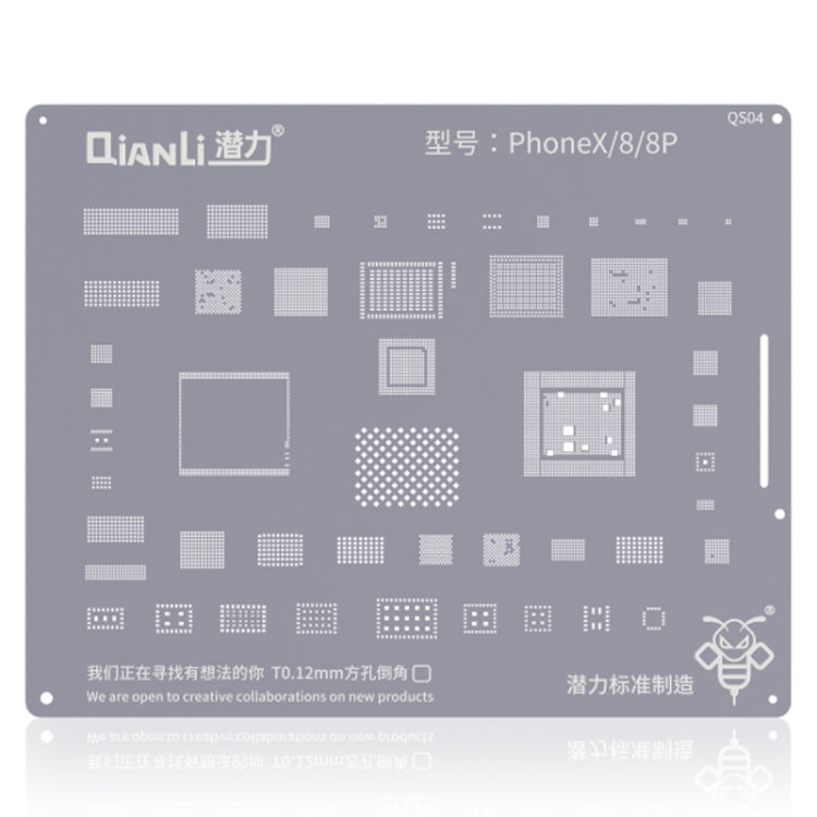 Qianli QS04 Bumblebee Stencils BGA Reballing Planting Tin Plate For iPhone X/8/8 Plus, For iPhone X/8/8 Plus