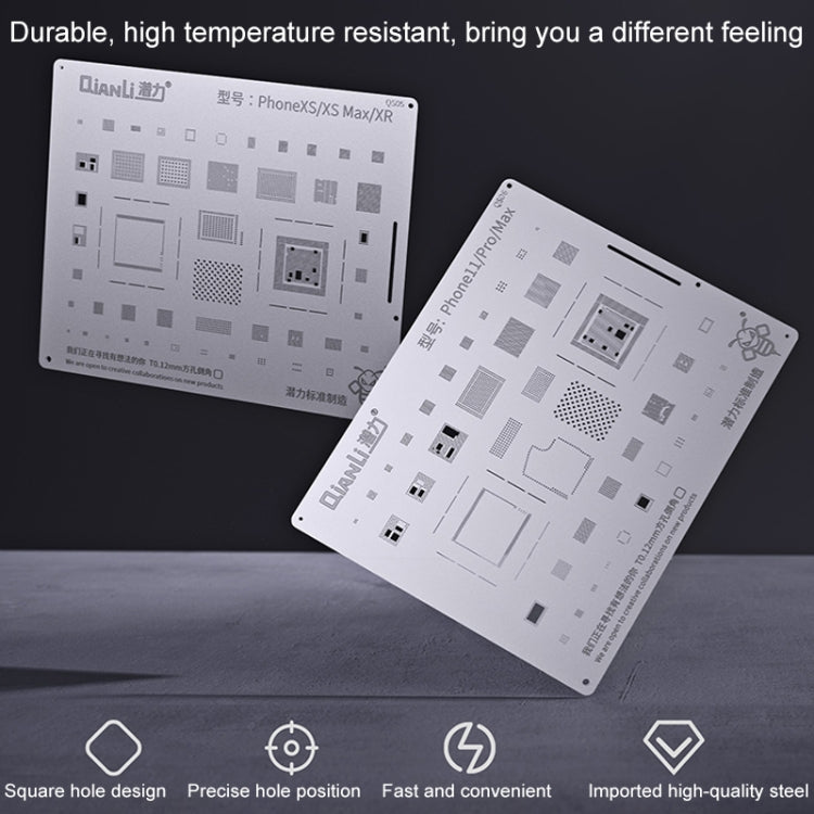 Qianli QS04 Bumblebee Stencils BGA Reballing Planting Tin Plate For iPhone X/8/8 Plus, For iPhone X/8/8 Plus