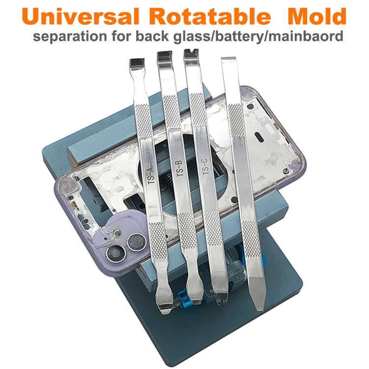 XHZC-125 360 Degrees Rotating Multifunction PCB Fixture Mainboard Repair Holder + 4 in 1 Metal Crowbar Set, PCB Fixture+Crowbar