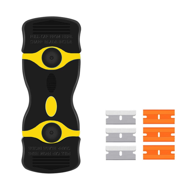 Double Headed Scraper Blade Glue Squeegee Remover Cleaner Tool, Double Headed  (Orange), Double Headed  (Blue), Double Headed (Yellow)