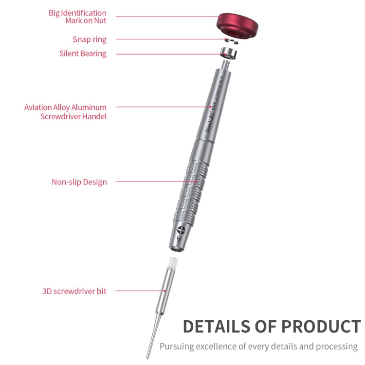 Qianli iFlying 3D Aluminum Handle Anti-slip Screwdriver, Pentalobe, Philips, Tri-point, Pentalobe - BSPART