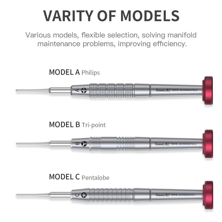 Qianli iFlying 3D Aluminum Handle Anti-slip Screwdriver, Pentalobe, Philips, Tri-point, Pentalobe - BSPART