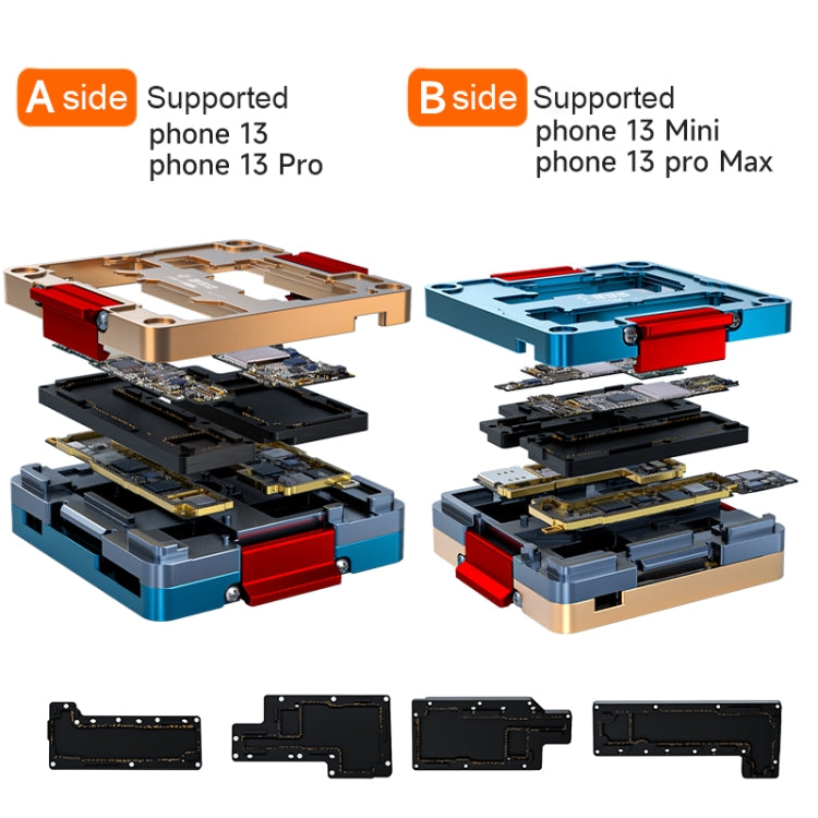 FIX-13 Layered Test Frame Motherboard Test Stand Fixture For iPhone 13 / 13 mini / 13 Pro / 13 Pro Max, FIX-13