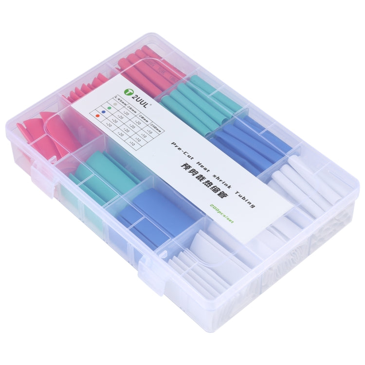 2UUL 200pcs/set PRE-CUT Heat Shrink Tubing, 200 in 1