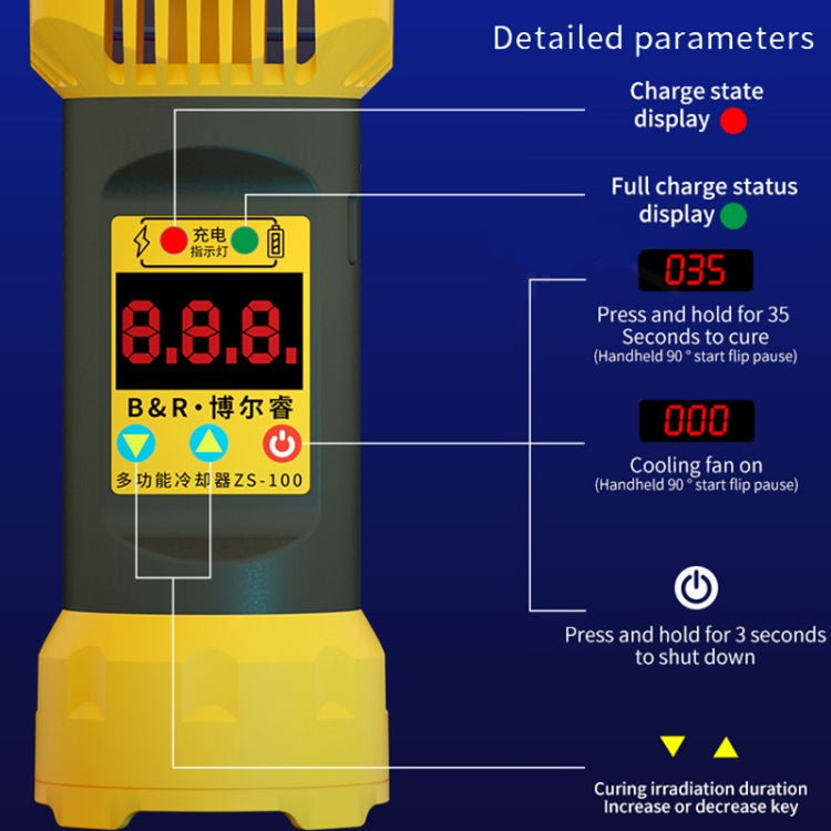 B&R ZS-100 2 in 1 UV Curing Lamp + Fan Cooler Repair Tool, ZS-100