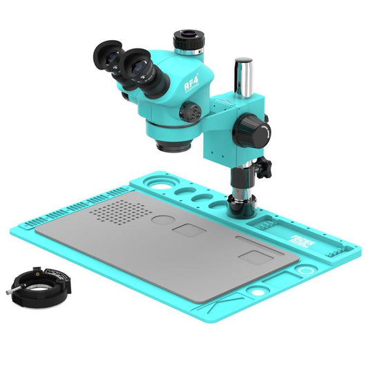 RF4 RF7050TVD2 7-50X Synchronous Zoom Trinocular Stereo Microscope with Aluminum Alloy Big Base, RF7050TVD2