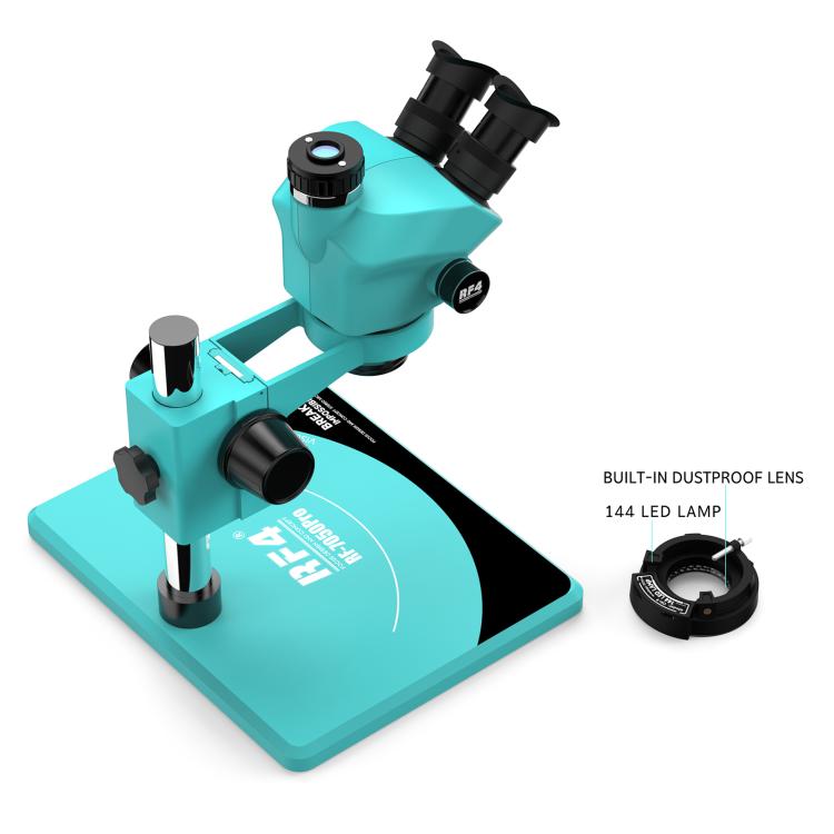 RF4 RF7050Pro 7-50X Synchronous Zoom Trinocular Stereo Microscope with Aluminum Alloy Base, RF7050Pro