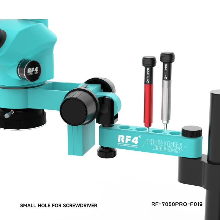 RF4 RF7050PRO-FO19 360 Degree Adjustable Universal Telescopic Rotating Lifting Microscope with Silicone Pad, RF7050PRO-FO19