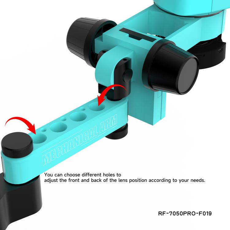 RF4 RF7050PRO-FO19 360 Degree Adjustable Universal Telescopic Rotating Lifting Microscope with Silicone Pad, RF7050PRO-FO19