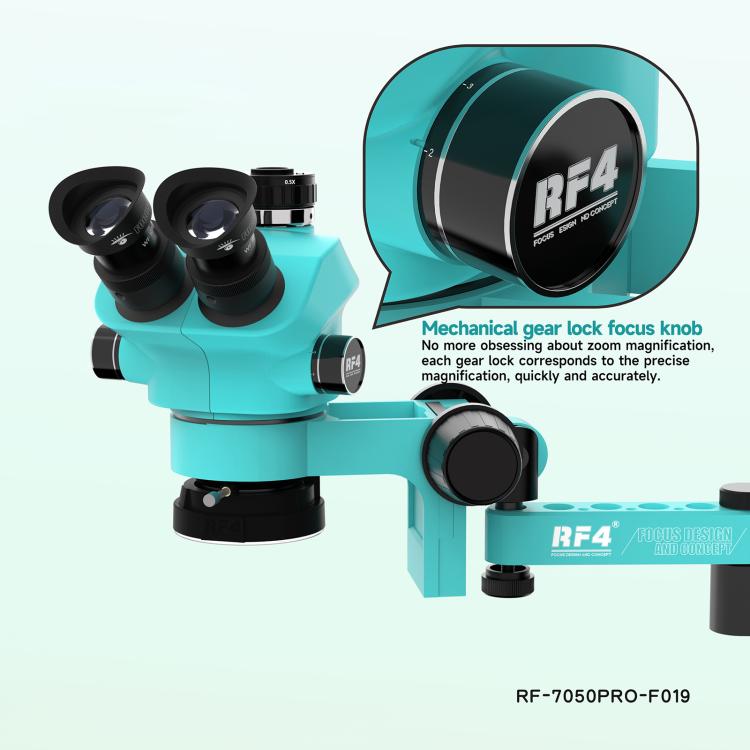 RF4 RF7050PRO-FO19 360 Degree Adjustable Universal Telescopic Rotating Lifting Microscope with Silicone Pad, RF7050PRO-FO19
