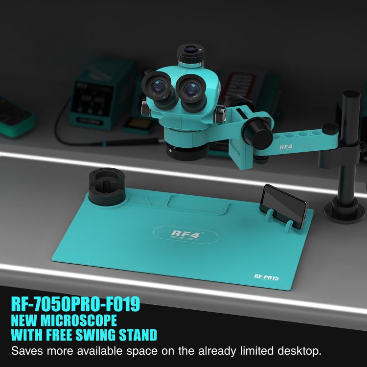 RF4 RF7050PRO-FO19 360 Degree Adjustable Universal Telescopic Rotating Lifting Microscope with Silicone Pad, RF7050PRO-FO19