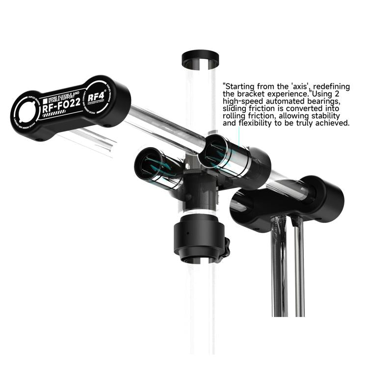 RF4 RF-FO22 360 Rotation Adjustable Universal Double Arm Microscope Bracket, RF-FO22