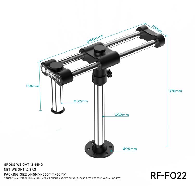 RF4 RF-FO22 360 Rotation Adjustable Universal Double Arm Microscope Bracket, RF-FO22