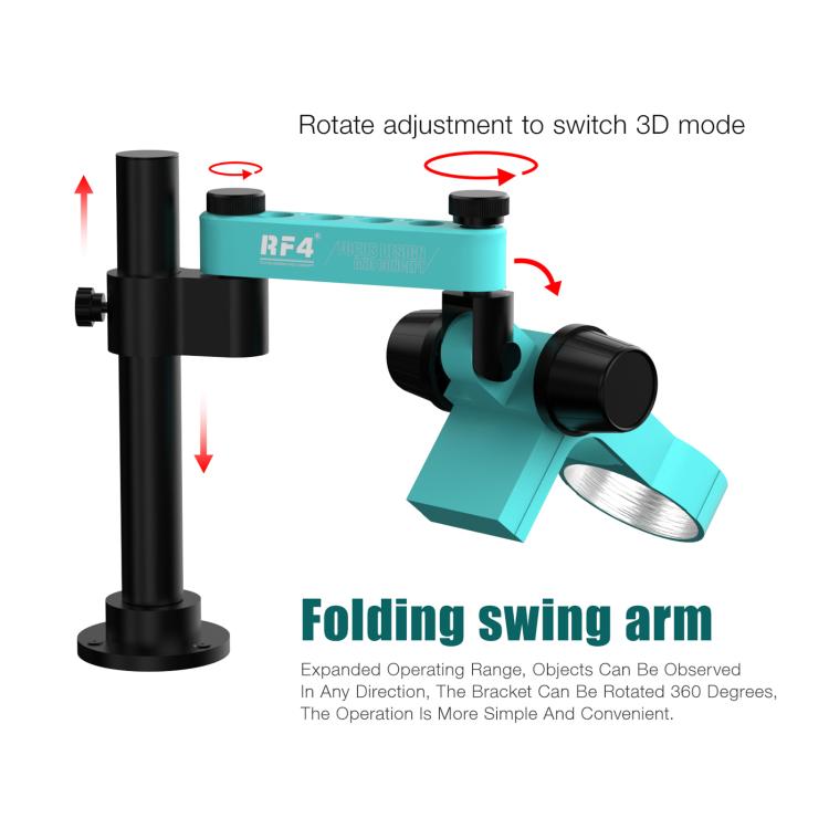 RF4 RF-FO19 Telescopic Articulating Arm Rotatable Universal Bracket for Stereo Microscope, RF-FO19