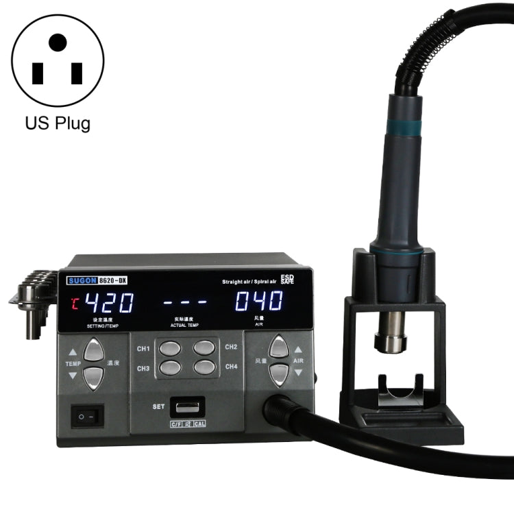 SUGON 8620-DX 1200W Straight and Spiral Hot Air Gun, AU Plug, SUGON 8620-DX, AU Plug, SUGON 8620-DX, EU Plug, SUGON 8620-DX, US Plug