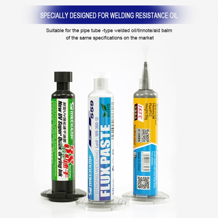 MECHANIC P09 Aluminum Alloy Tube Piston Solder Paste Flux Booster Syringe, MECHANIC P09