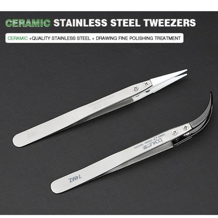 BAKU BA-I7-74MZ Stainless Steel Curved Tweezers, BAKU BA-I7-74MZ (Curved ) - BSPART