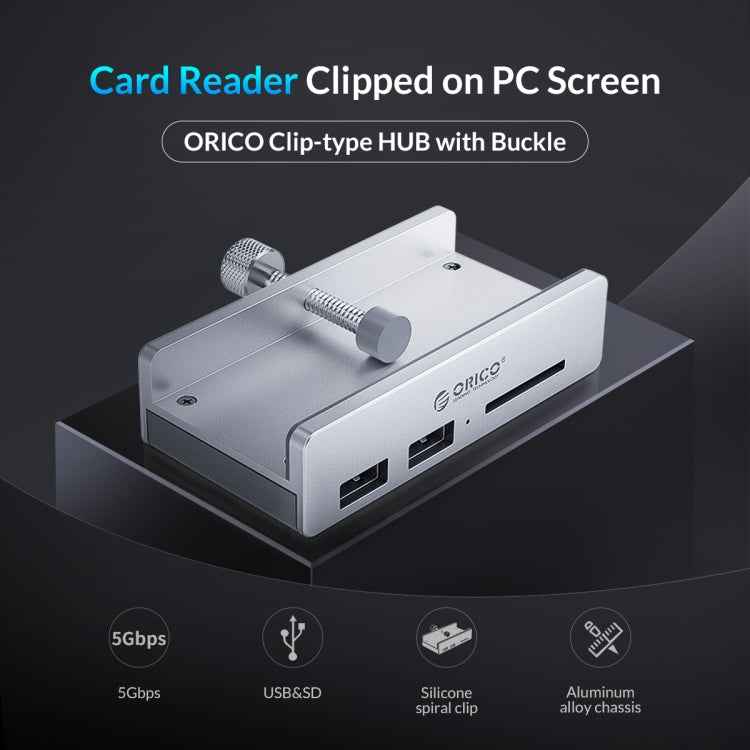 ORICO MH2AC-U3 Clip-type 2 Ports USB3.0 HUB with SD Card Reader