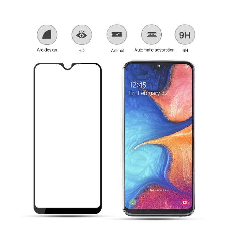 mocolo 0.33mm 9H 2.5D Full Glue Tempered Glass Film for Galaxy A20e (Black)