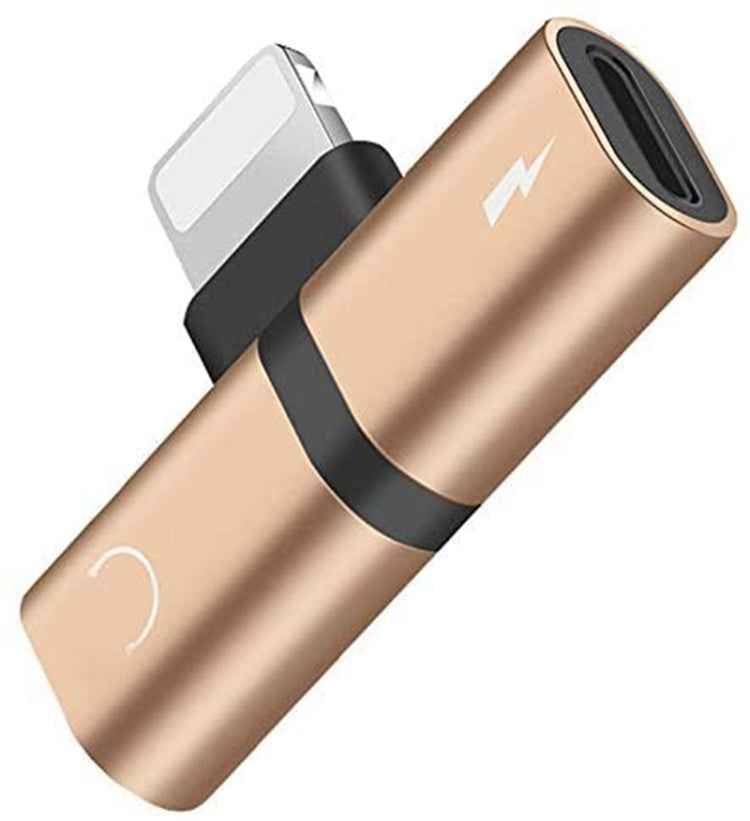 Zs-18182 2 PCS 2 in 1 8 Pin Male to 8 Pin Charging + 8 Pin Audio Female Connector Earphone Adapter, Supports Call & Volume Control, Compatible with IOS 13 System