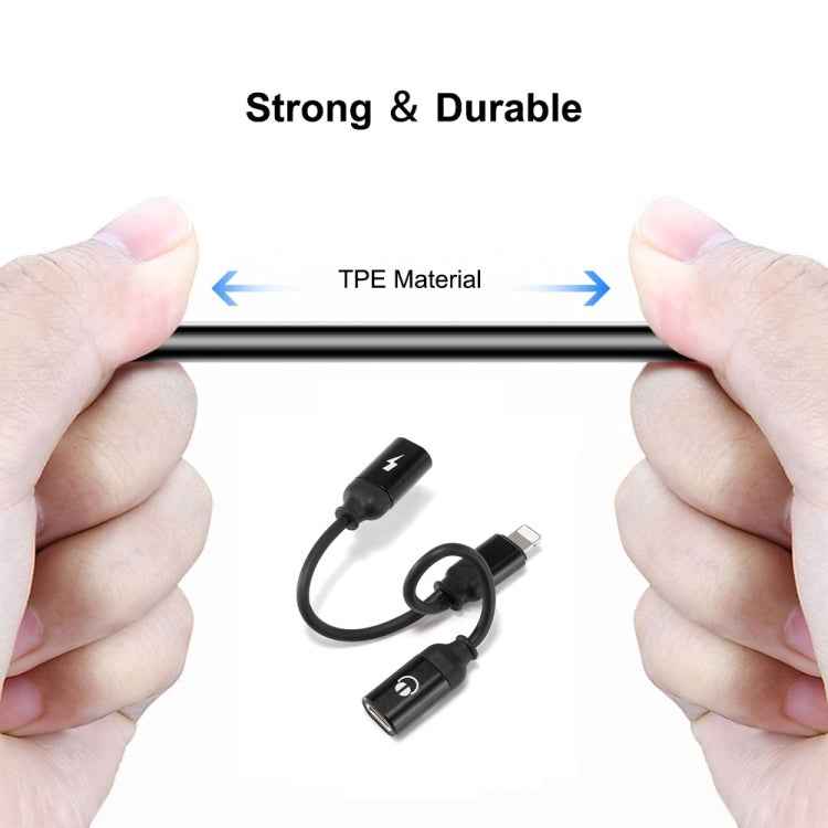 ENKAY ENK-AT104 8 Pin to Dual 8 Pin Charging Listen to Songs Aluminum Alloy Adapter Conversion Cable