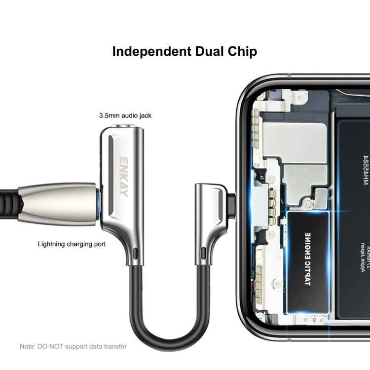 ENKAY ENK-AT103 8 Pin to 3.5mm Audio ＆ 8 Pin Charging Interfaces Converter Zinc Alloy Adapter