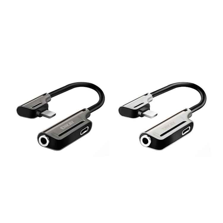 ENKAY ENK-AT103 8 Pin to 3.5mm Audio ＆ 8 Pin Charging Interfaces Converter Zinc Alloy Adapter