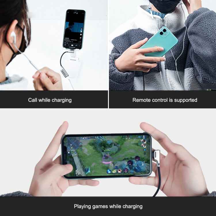 ENKAY ENK-AT102 8 Pin to 8 Pin Charging + 8 Pin Audio Interfaces Charging and Listening to Songs Zinc Alloy Adapter Converter