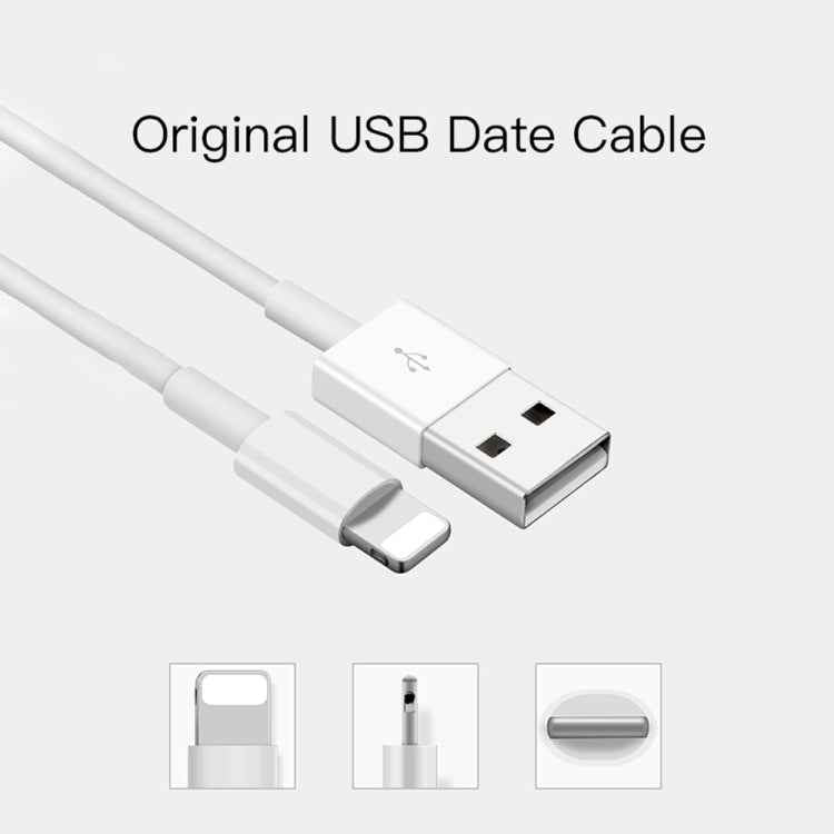 SDC-30W 2 in 1 USB to 8 Pin Data Cable + 30W QC 3.0 USB + 2.4A Dual USB 2.0 Ports Mobile Phone Tablet PC Universal Quick Charger Travel Charger Set, EU Plug