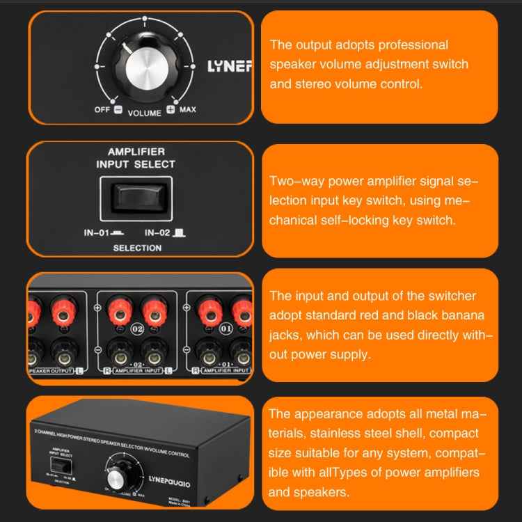 B051 2 Input And 1 Output Power Amplifier And Speaker Selection Switcher Output With Volume Adjustment 2 Power Amplifiers Audio Switcher Switch Distribution Comparator