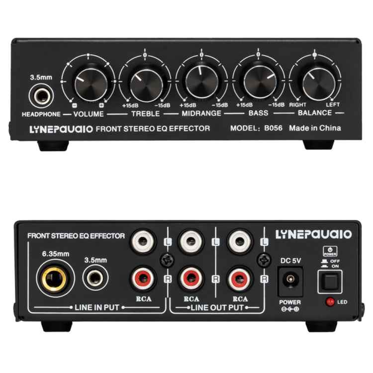 3-Channel Mixer Front Stereo Amplifier High / Mid / Bass Adjuster, USB 5V Power Supply, US Plug