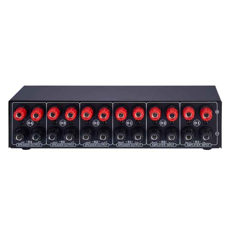 B032 2-in 4-out Power Amplifier Sound Switcher Speaker  Lossless Sound Quality 300W Per Channel Switch Distributor Comparator with Headset Monitoring Function / Audio Input